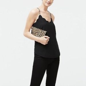 J. Crew | black scalloped camisole